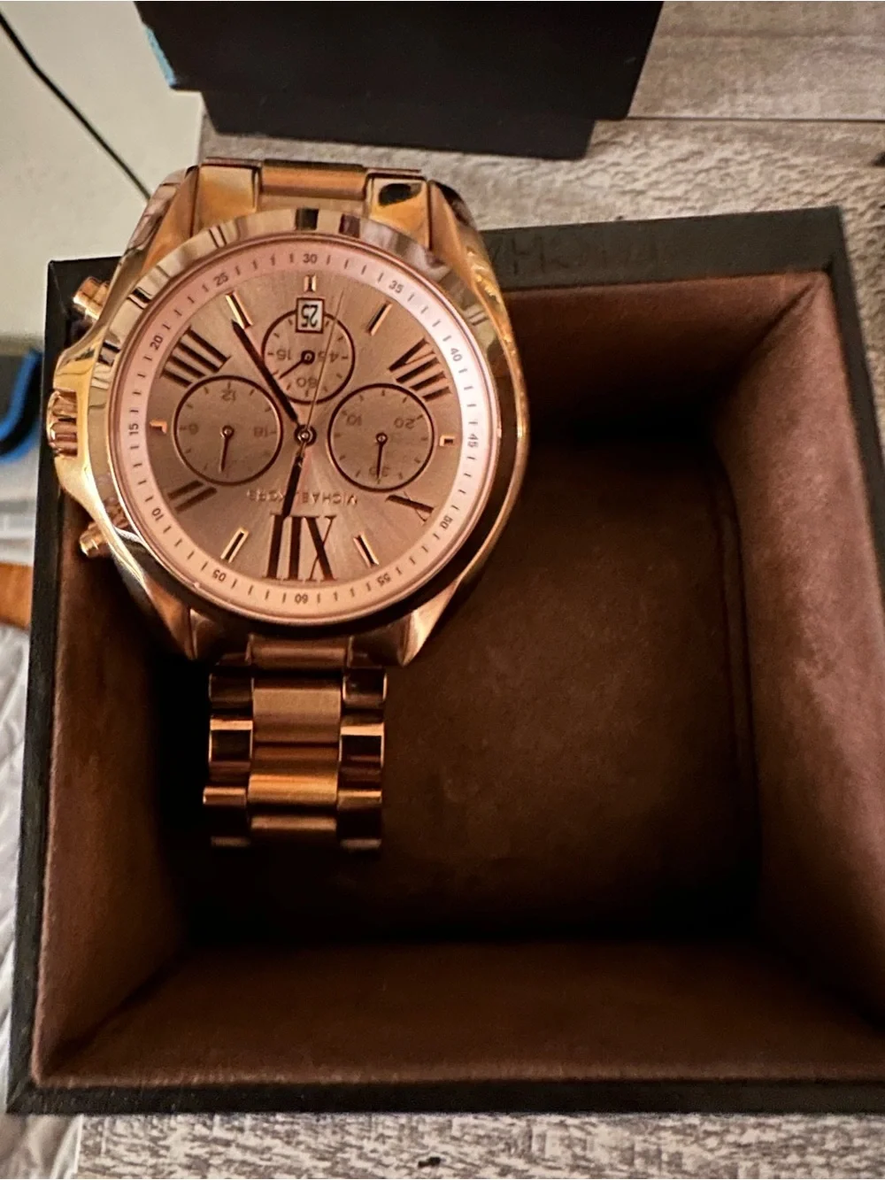 Michael Kors Rose Gold Stainless Steel Chronograph Bracelet Watch